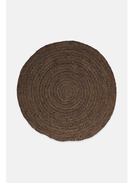 اشتري Round Jute Rug 90 cm, Dark Brown في السعودية