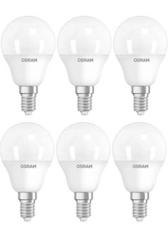 Buy Osram Led Value E14 Classic P40 Frosted 4.9W - Warm White / 2700K Pack of 6 in UAE