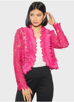 Buy Open Work Lace Detailed Jacket in UAE