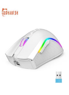 Buy T69 2.4GHz Wireless Mouse RGB 7 ons Ergonomic Lightweight Type-C Rechargeable Universal Cordless Computer Gaming Mouse PC Accessories in Saudi Arabia