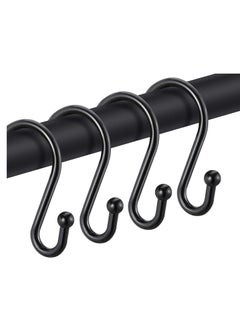 اشتري Black Shower Curtain Hooks, Metal Rust Resistant Shower Rings Decorative, S Shaped ​Hooks Hangers for Bathroom Curtains,Clothing,Towels(12 PCS) في الامارات