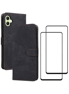 Buy [1+2 Sets] For Samsung Galaxy A06 Case Cover & Screen Protector Flip PU Leather Wallet Case with Card Holder 2 Pack glass screen protector in Saudi Arabia