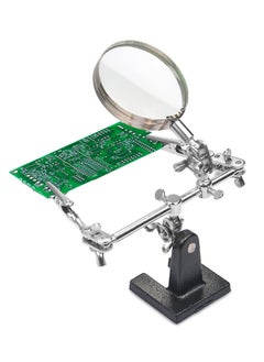 Buy Helping Hands with 2.5x Magnifier, Soldering Station with Magnifying Glass, Dual Adjustable Alligator Clips, Ideal for Crafting, Beading, Jewelry Making, Soldering and Handling Micro Objects in UAE