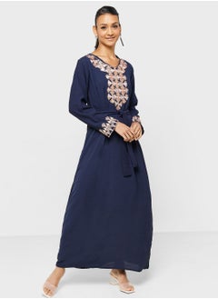 اشتري Embroidered Belted Jalabiya في الامارات