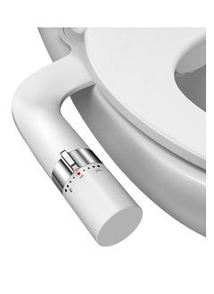 Buy Ultra-Slim Bidet Attachment with Dual Nozzle for Gentle Feminine & Posterior Cleaning - Adjustable Cold Water Pressure, Fits Most Toilets, Stainless Steel Inlet in UAE