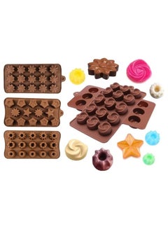 Buy 4 Pack Silicone Candy Molds , Chocolate Molds with different Shapes ,Food Grade Silicon Mold for Making Jelly Candy Chocolate Desserts Ice Cube Cake Decoration in UAE