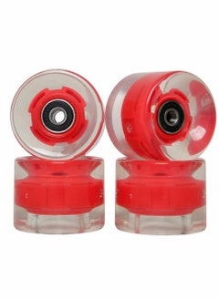 Buy Skateboard Wheels with Bearings, 4 Pcs Light Up 85A Cruiser Wheels, LED Wheel for Skateboard, Longboard (Red, 68mm*50mm) in UAE