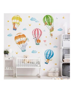 Buy decalmile animals in hot air balloons wall decals elephant giraffe monkey wall stickers baby nursery kids bedroom playroom wall decor in UAE