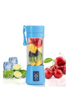 Buy 4 Blades Handhels Juicer Bottle Portable Mini USB Electric Fruit Citrus Lemon Juicer Blender Blue in UAE