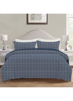 اشتري Aw24 - Ariana 6 Pieces King Comforter Set - 240X260Cm Navy (Vistacom - 011) | 100 % Cotton Breathable Bedding Sheet And Pillow Cases For Bedroom في الامارات