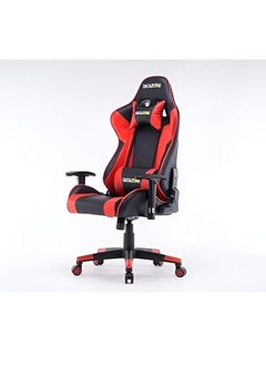 Buy Gaming chair with adjustable height and comfortable design, durable leather, black and red color in Saudi Arabia