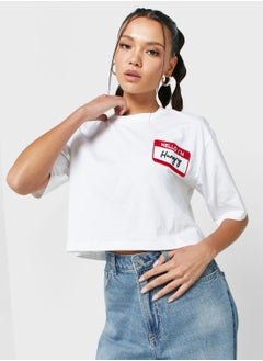 Buy Oversized Cropped Tee With Drop Shoulder in UAE