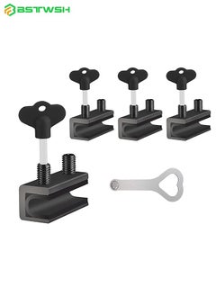 Buy Window Locks,4 Sets Sliding Adjustable Window Safety Locks Ideal for Vertical Windows and Sliding Sliding Doors Garage Door Frame Child Safety Locks with Keys for Bedroom Home and Office(Black) in Saudi Arabia