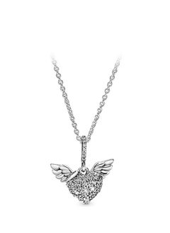 Buy Pandora Jewelry Women's Sparkling Cubic Zirconia Heart Necklace 398505C01-45 in UAE