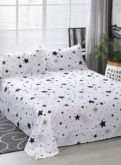 اشتري 3 Pieces Flat Bedsheet Set, Blue Stars Design في الامارات