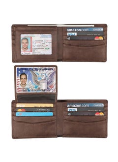 Buy Hot- Business Simple Tri-fold Wallet Genuine Leather Multi-card Large Capacity Rfid Anti-theft Brush Men's Wallet in Saudi Arabia