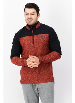 Buy Men Sportswear Fit Training Sweatshirt, Black/Rust Combo in UAE