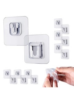 Buy Double Sided Hanging Stickers, Wall Hanging Hooks No Screws, Self-Adhesive Heavy Duty Transparent Waterproof Multipurpose for Home Office in Egypt