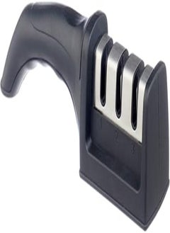 اشتري MT Stainless Steel Manual Knives Sharpener with Plastic Body - Black and Silver في مصر