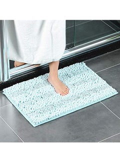 اشتري TYCOM Bathroom Rugs Bath Mat, 50x80cm, Non-Slip Fluffy Soft Plush Microfiber Shower Carpet Rug, Machine Washable Quick Dry Ultra Bath Mats for Tub, Bathroom and Shower - Mixed Fiber Light Blue في الامارات