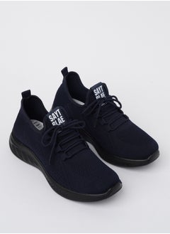 Buy Cobblerz Men's Lace-up Low Top Sneakers BLUE in Saudi Arabia