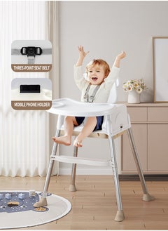 Buy 3 In 1 Portable Toddler High Chair Baby Dining Chair Adjustable Height Foldable Toddler Seat with Meal Tray in UAE