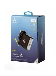 Buy 38W Fast PD USB Wall Charger Black in Saudi Arabia
