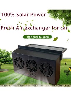 Buy Solar Power Auto Air Ventilation Fan Black Fresh Air Natrual Oxygen Clean out Bad Smell Reduce Heat For Cars Vihecles Vent 2 Modes Powered in Saudi Arabia