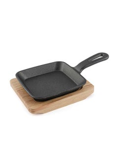 Buy Cast Iron Sizzling with Base 12 cm ,Black,Brown in UAE