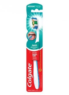 Buy Colgate 360 whole mouth clean Medium Toothbrush Multicolor in Saudi Arabia