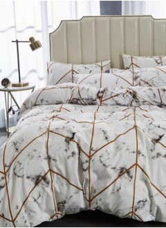 Buy Single Size 4 Pieces Bedding Set without filler, Marble Design in UAE