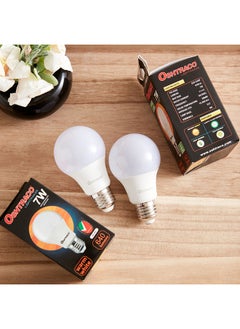 Buy 2-Piece 7W E27 LED Bulb Set 12.5 x 11.5 cm in UAE