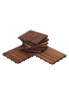 اشتري Hometaste Wooden Deck Tiles Waterproof Wood Click Deck Board Raised Flooring Squares Hardwood,Click Floor Decking Tile, Waterproof Balcony Flooring, Wooden Parquet Flooring (Style-01) في الامارات