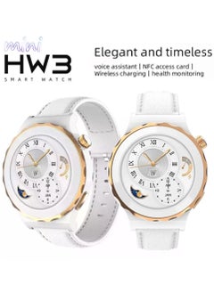 اشتري HW3 Mini Women Smart Watch With Voice Assist NFC Wireless Charging White/Gold في الامارات