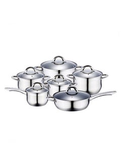 Buy Renberg 12-Piece Cookware Set - Chrome in UAE