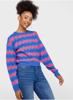 Buy Striped Knitted Sweater in UAE