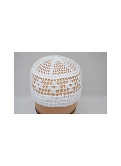 Buy white crochet cap for men set of 6 in UAE