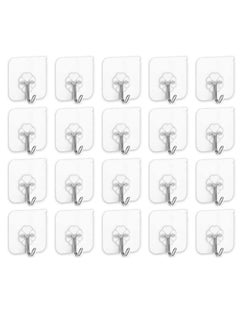 Buy Adhesive Hooks Heavy Duty Wall Hooks 20Pack 8kg (Max) Self Adhesive Hook in Saudi Arabia