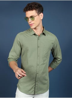 اشتري Slim Fit Cotton Casual Shirt في السعودية