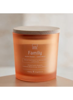 Buy Sentiment Family Jar Candle in Frosted Glass with Wooden Lid 320 g in Saudi Arabia