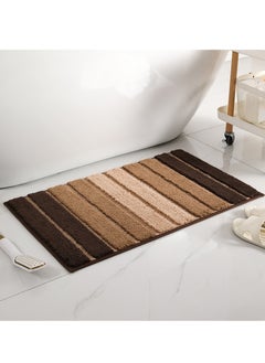 اشتري Bathroom Rugs Bath Mat 40x60cm Non Slip Fluffy Soft Plush Microfiber Shower Carpet Rug Machine Washable Quick Dry Ultra Bath Mats for Tub Bathroom and Shower Brown. في الامارات