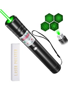 اشتري Long Distance Green Laser Pointer, 2000m Laser Pointer High Power Pen, Green Laser Pointer Rechargeable for Hiking, USB Rechargeable, with Star Cap Adjustable Focus, Suitable for Projector في الامارات