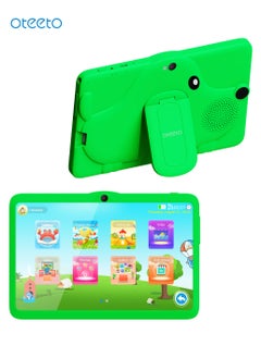 اشتري Oteeto TAB 7 Kids Tablet/7 Inch IPS/4GB RAM + 128 GB ROM/Octa Core 1.6 GHz/2MP Front + 5MP Rear Camera/3000 mAh Battery/Includes Stickers and Kids Watch في الامارات