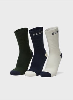 اشتري 3 Pack Logo Crew Socks في الامارات