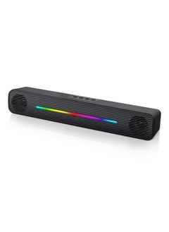 Buy Computer Speakers for PC Desktop Bluetooth 5.0 and 3.5mm Aux in Dynamic RGB Bluetooth Soundbar Portable Dual Speakers Subwoofer Computer SoundBar Speaker for Desktop Laptop Phone Black in UAE