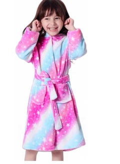 Buy Baby Girls Unicorn Design Bathrobes Hooded Nightgown Soft Fluffy Bathrobes Sleepwear For Baby Girls(8Y-9Y) in UAE