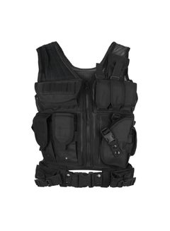 اشتري Vest Lightweight Breathable Polyester Combat-Vest Outdoor Training Vest Adjustable for Adults CS/Hunting/Training في السعودية