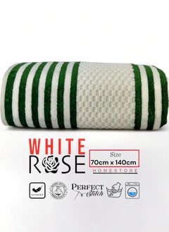 Buy Soft And Absorbent Single Pcs Bath Towel 550GSM - Bathroom Towel Waffle Collection (70x140cm) Green in Saudi Arabia