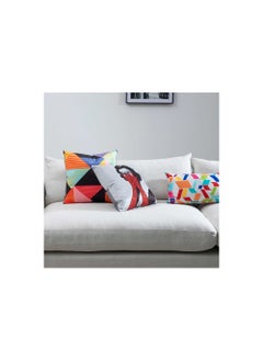 Buy Aria Embroidered Filled Cushion 45x45cm-grey in UAE