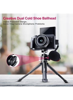 Buy Mini Camera Tripod with 360° Ball Head & Cold Shoe, Extendable Small Selfie Stick Tabletop Tripod Stand Handle Grip for Camera iPhone 11 Canon G7X Mark III Sony ZV-1 RX100 VII A6600 Vlogging in UAE